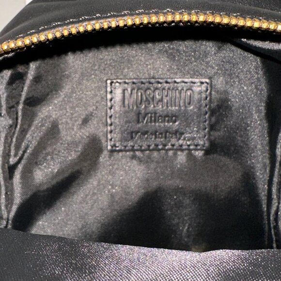 SS24 MOSCHINO Couture Jeremy Scott Black w/ Blue Bubble Bobble Dragon Backpack